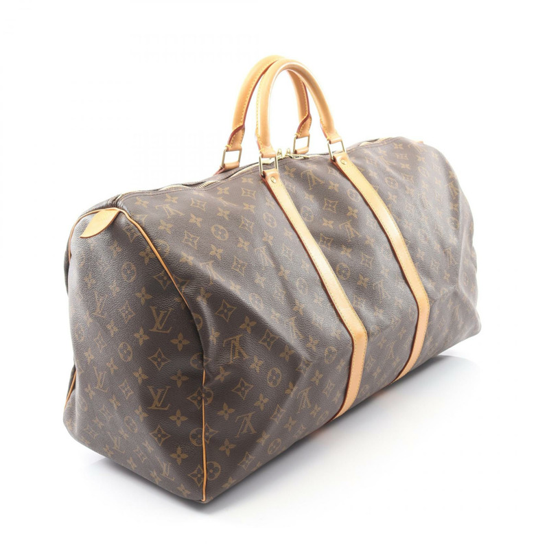 路易威登 Keepall 55 旅行手提包 M41424 Monogram 皮革 棕色 二手-1