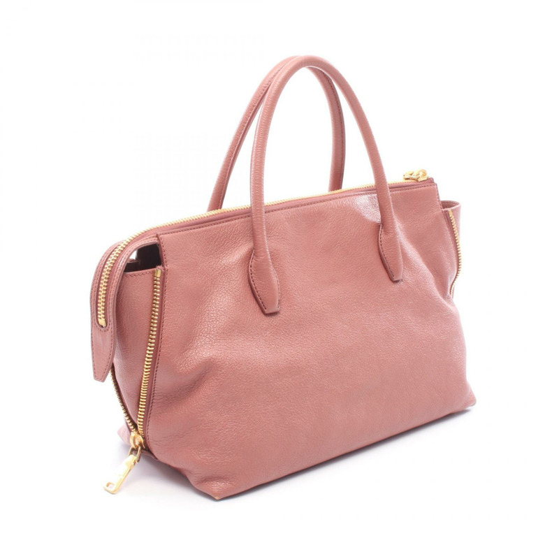 Miu Miu MADRAS 單肩斜背包，粉紅色皮革，二手女款-1