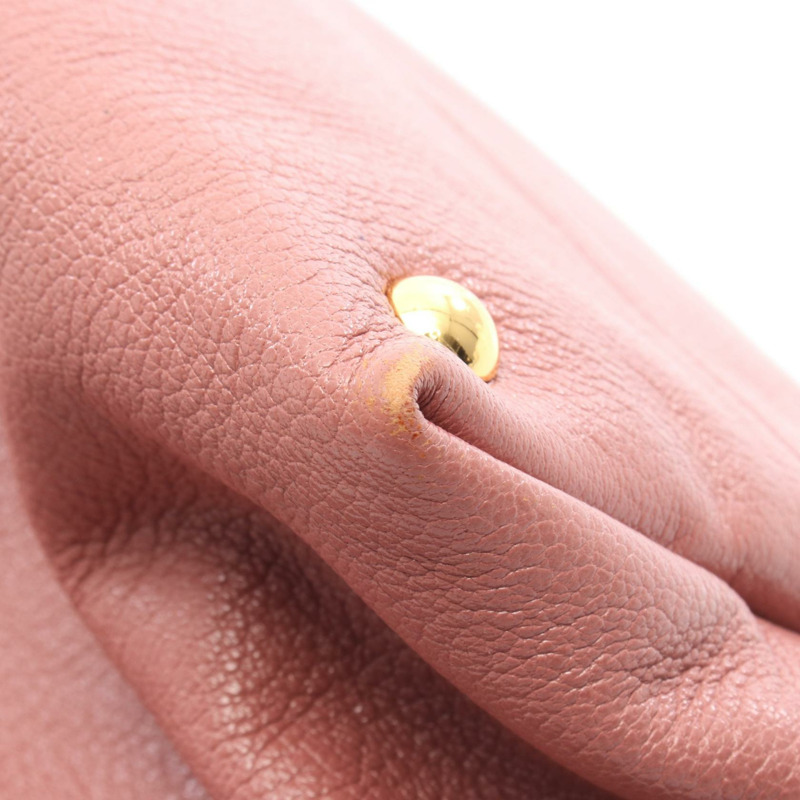 Miu Miu MADRAS 單肩斜背包，粉紅色皮革，二手女款-5