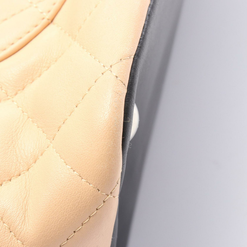 香奈兒 Cambon 系列大托特包 A25169 皮革 米色 黑色 SHW 二手 女士 CC-9