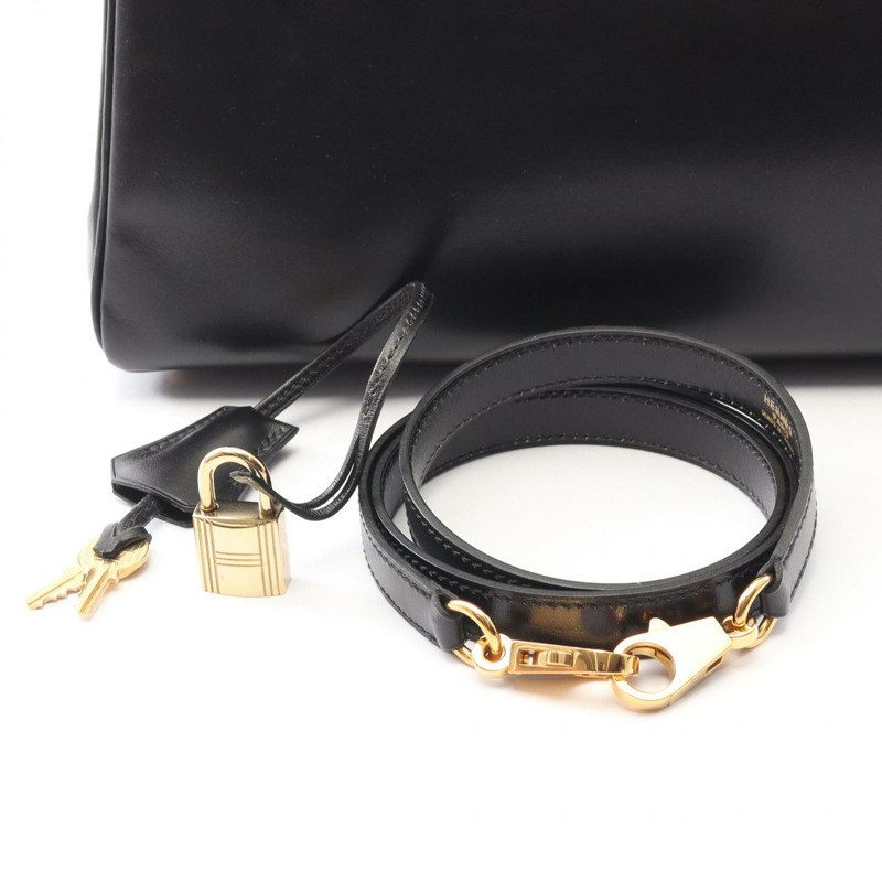 愛馬仕 Kelly 32 單肩手提包 Box 小牛皮 黑色 GHW 二手 Y-5