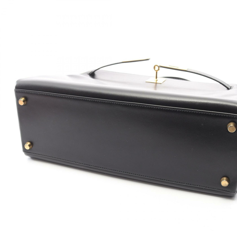 愛馬仕 Kelly 32 單肩手提包 Box 小牛皮 黑色 GHW 二手 Y-12