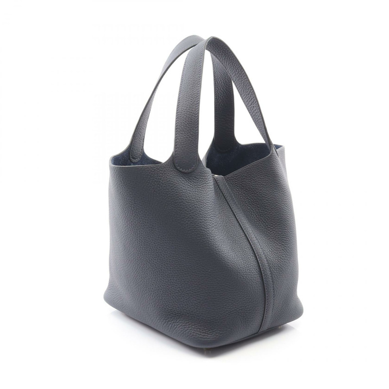 愛馬仕 Picotin Lock MM 手提包 Y Clemence 皮革海軍藍 nuit GHW 二手-1