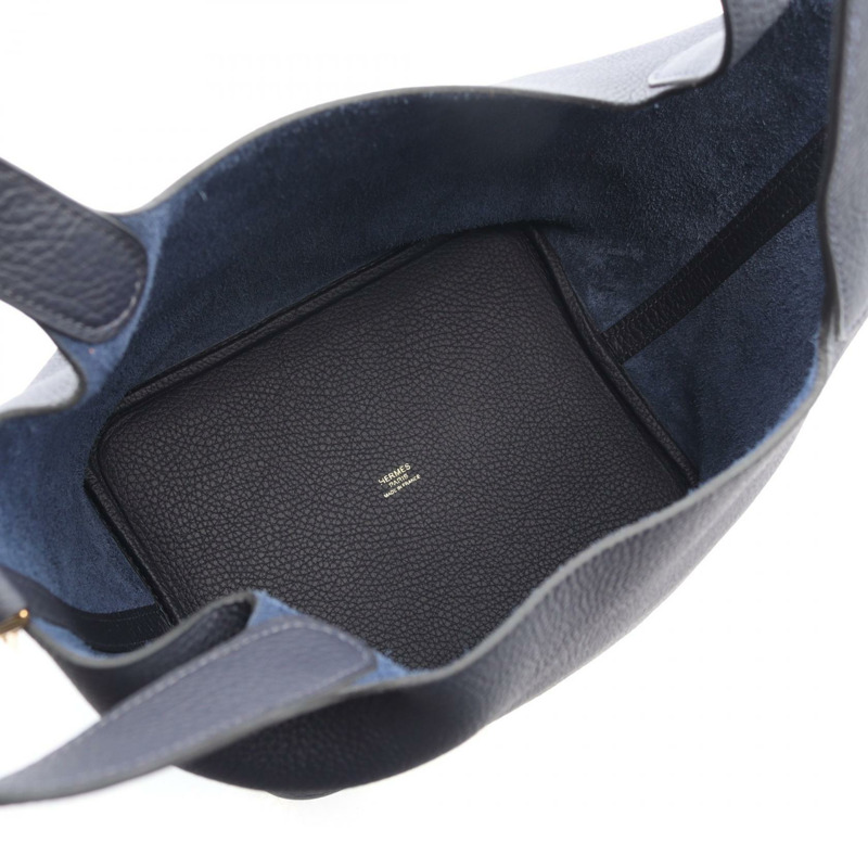 愛馬仕 Picotin Lock MM 手提包 Y Clemence 皮革海軍藍 nuit GHW 二手-2