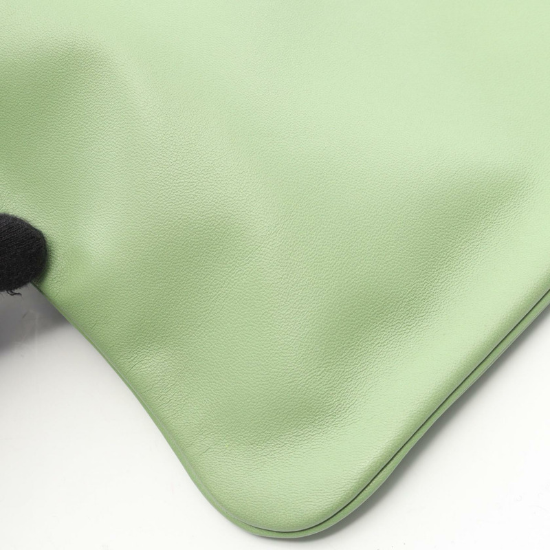 愛馬仕 Sac Aline 迷你肩斜背包，Swift 皮革，綠色，SHW，二手 B-5