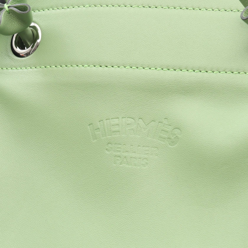 愛馬仕 Sac Aline 迷你肩斜背包，Swift 皮革，綠色，SHW，二手 B-7