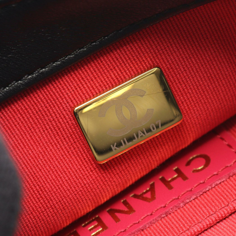 香奈兒 (CHANEL) 絎縫鏈條單背包 AS2496 羊皮黑色金色五金二手女士 CC-4