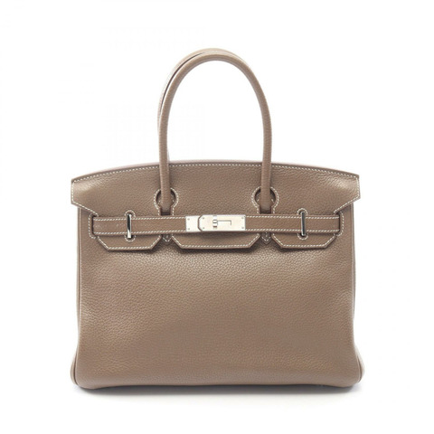 愛馬仕 Birkin 30 手提包 R Taurillon Clemence Etoupe 灰色 二手 女士 SHW