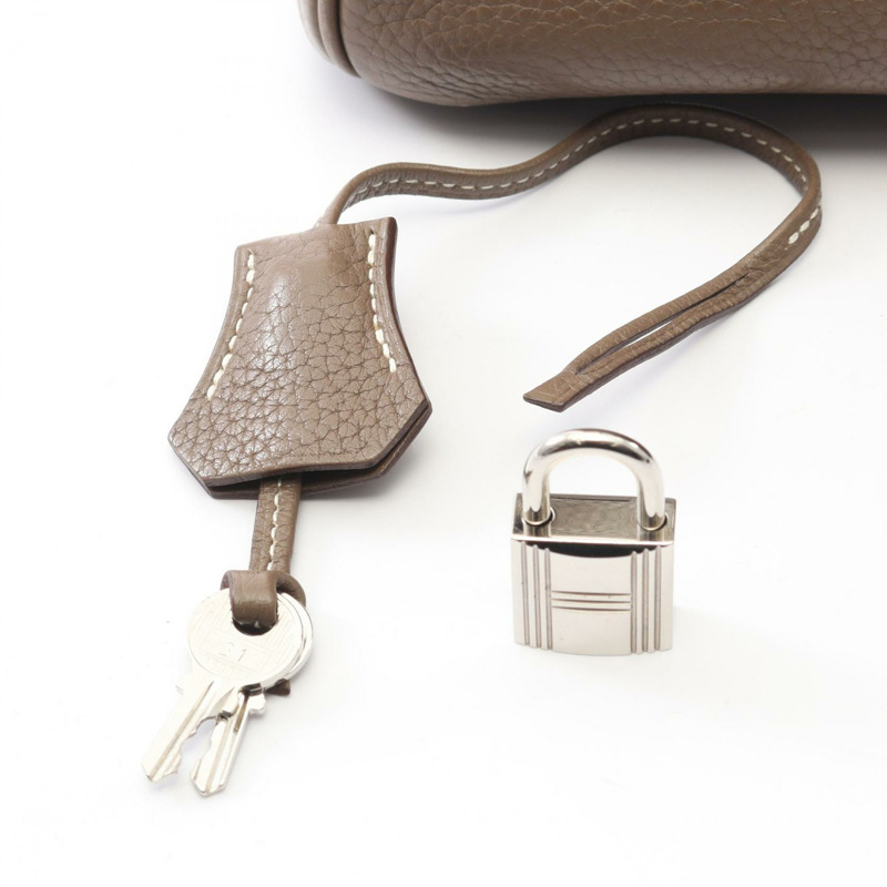 愛馬仕 Birkin 30 手提包 R Taurillon Clemence Etoupe 灰色 二手 女士 SHW-5