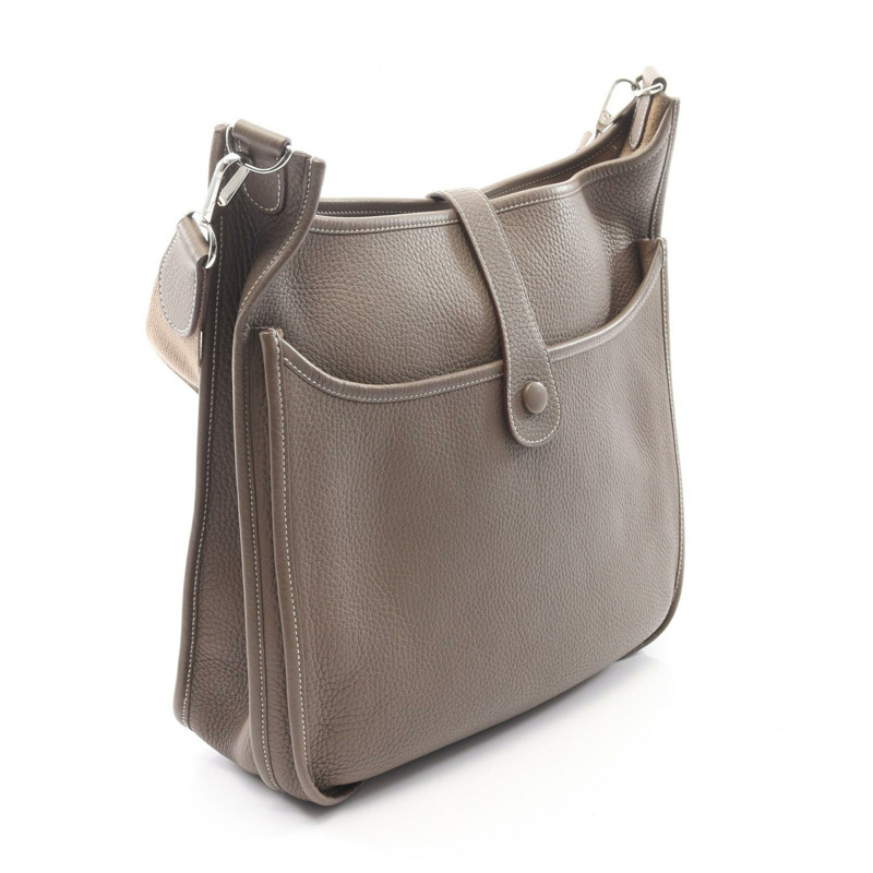 HERMES Evelyne 3 Trois GM 肩斜背包 P Taurillon Clemence Etoupe SHW-1