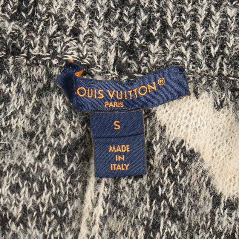 路易威登針織百慕達短褲，羊毛布料，灰色/米色，二手女款 S 碼-2