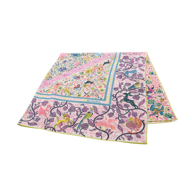 愛馬仕 Carre 140 絲巾披肩 H243534S 絲質羊絨粉紅二手-0