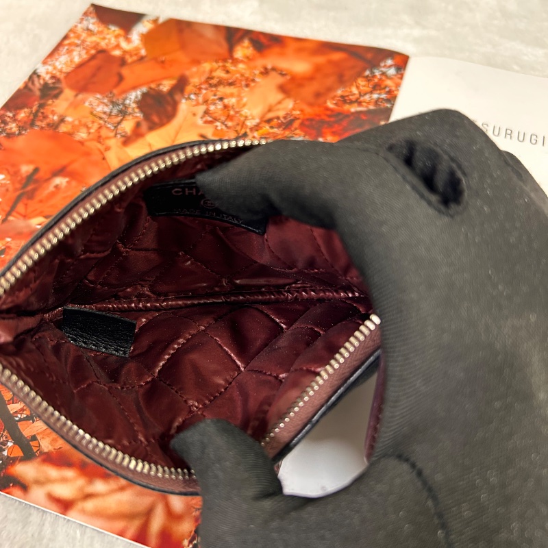 Chanel 經典 O 魚子醬皮革零錢包 17開-15