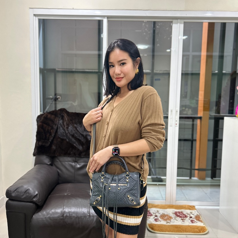 Balenciaga 經典米你機車鏤空手提包斜背包 2021年-1