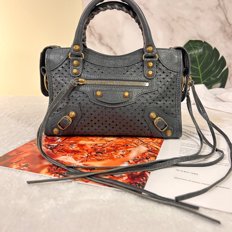 Balenciaga 經典米你機車鏤空手提包斜背包 2021年-5