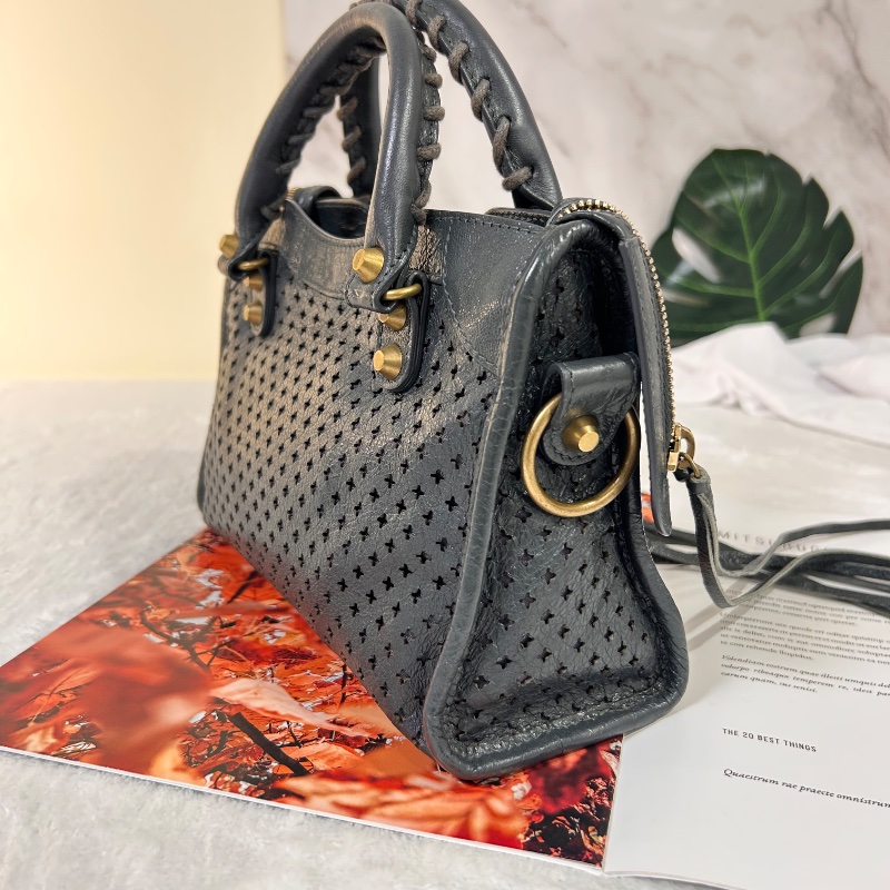 Balenciaga 經典米你機車鏤空手提包斜背包 2021年-7