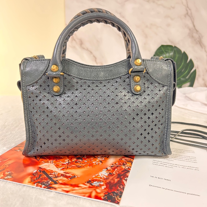 Balenciaga 經典米你機車鏤空手提包斜背包 2021年-8