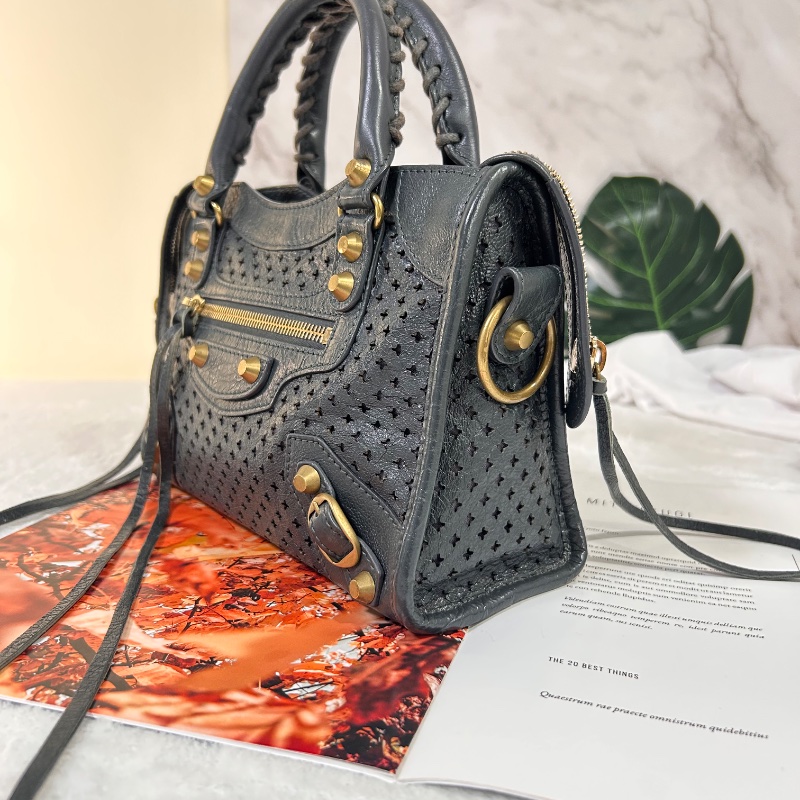 Balenciaga 經典米你機車鏤空手提包斜背包 2021年-10