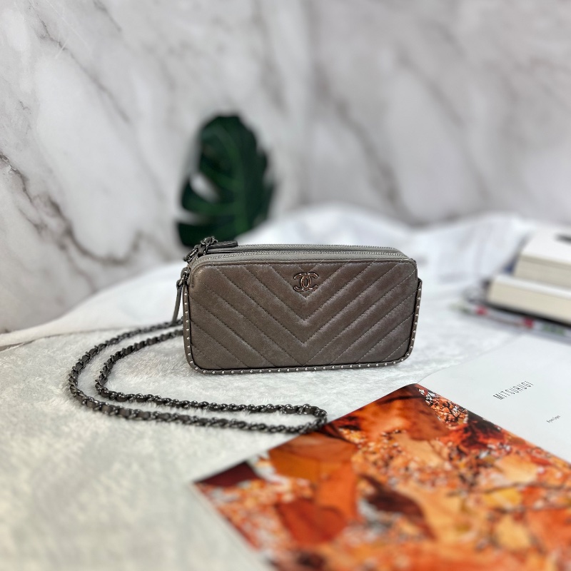 Chanel 雙拉鏈 手拿包斜背包 2018年-0