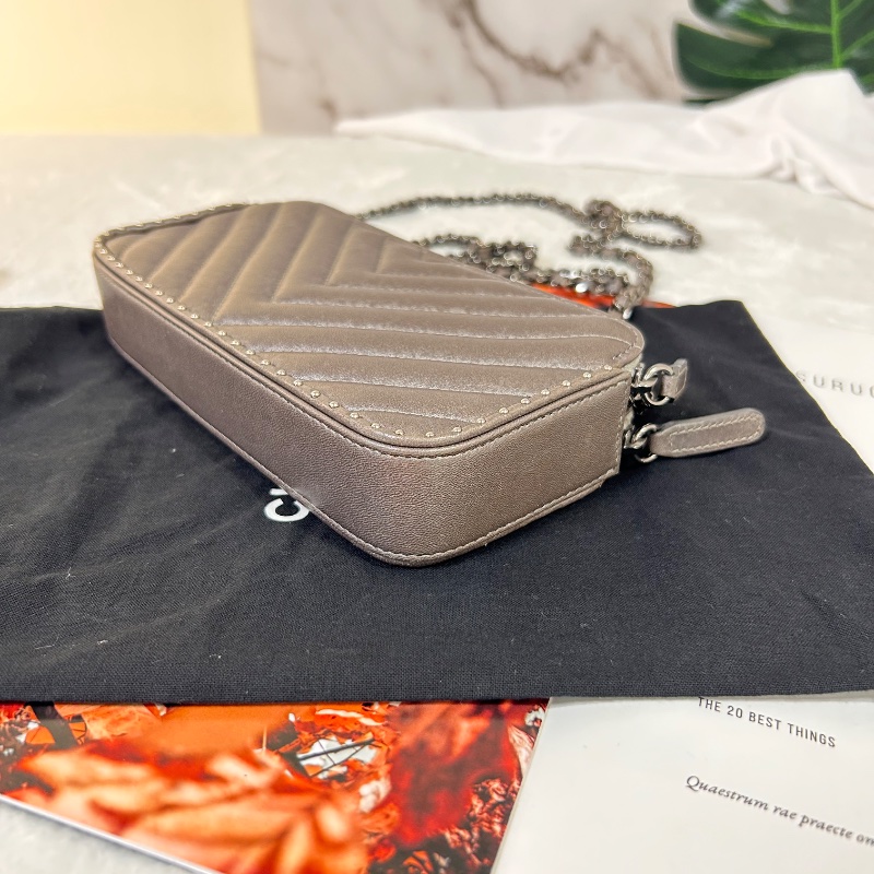 Chanel 雙拉鏈 手拿包斜背包 2018年-14