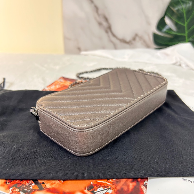 Chanel 雙拉鏈 手拿包斜背包 2018年-15