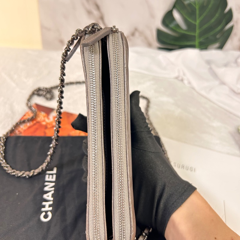 Chanel 雙拉鏈 手拿包斜背包 2018年-16