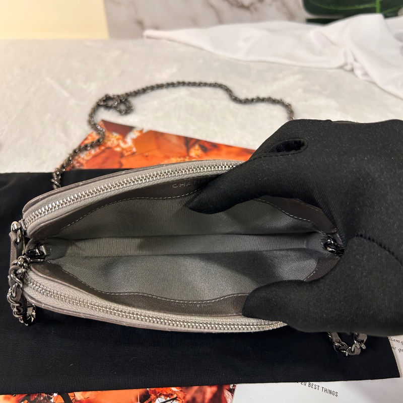 Chanel 雙拉鏈 手拿包斜背包 2018年-17