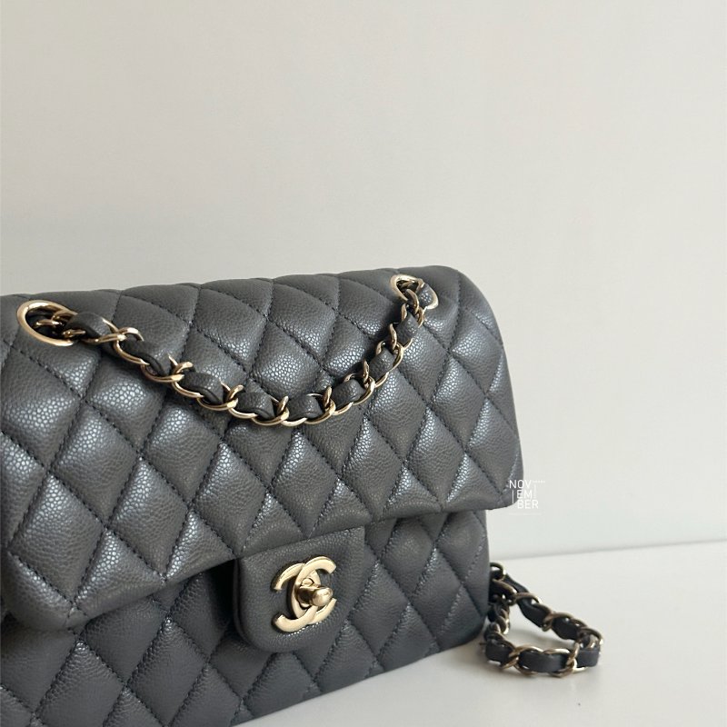 98新🫰🏻 Chanel 香奈兒 CF23 金屬灰色金釦-1