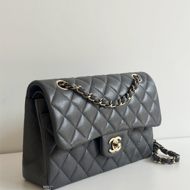 98新🫰🏻 Chanel 香奈兒 CF23 金屬灰色金釦-3