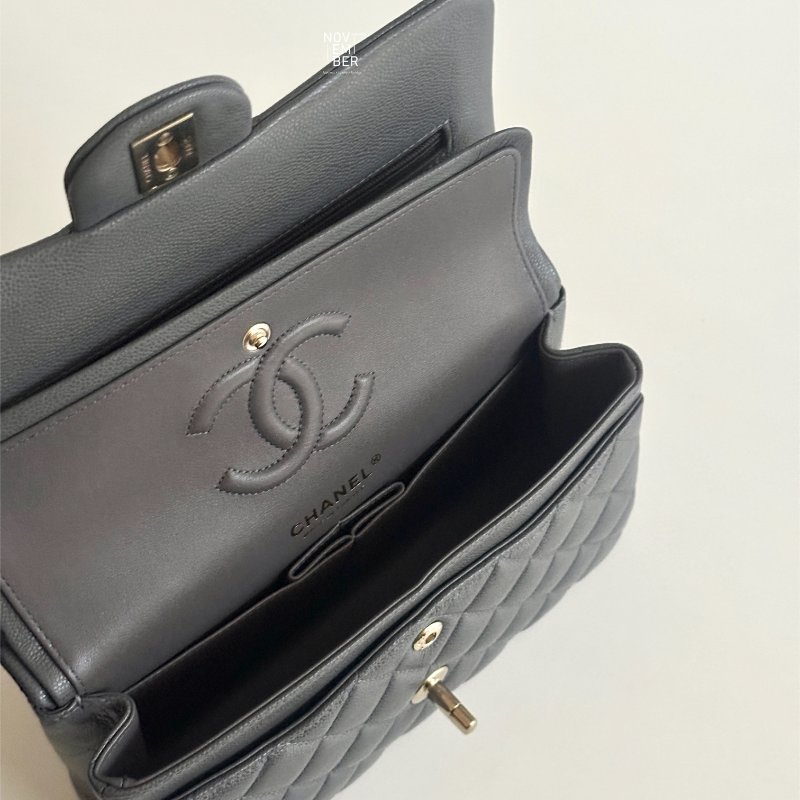 98新🫰🏻 Chanel 香奈兒 CF23 金屬灰色金釦-5