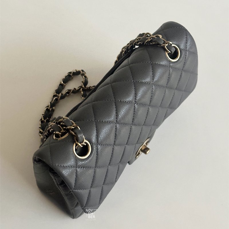 98新🫰🏻 Chanel 香奈兒 CF23 金屬灰色金釦-6