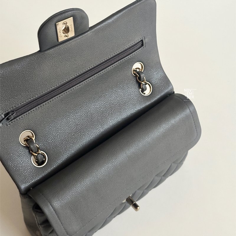 98新🫰🏻 Chanel 香奈兒 CF23 金屬灰色金釦-7