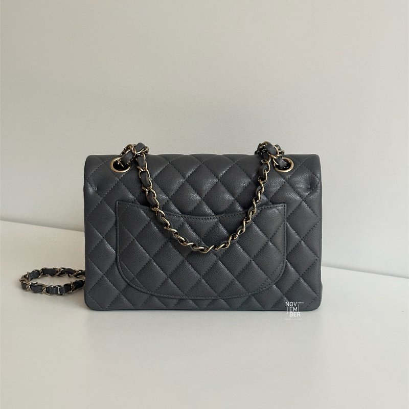 98新🫰🏻 Chanel 香奈兒 CF23 金屬灰色金釦-8