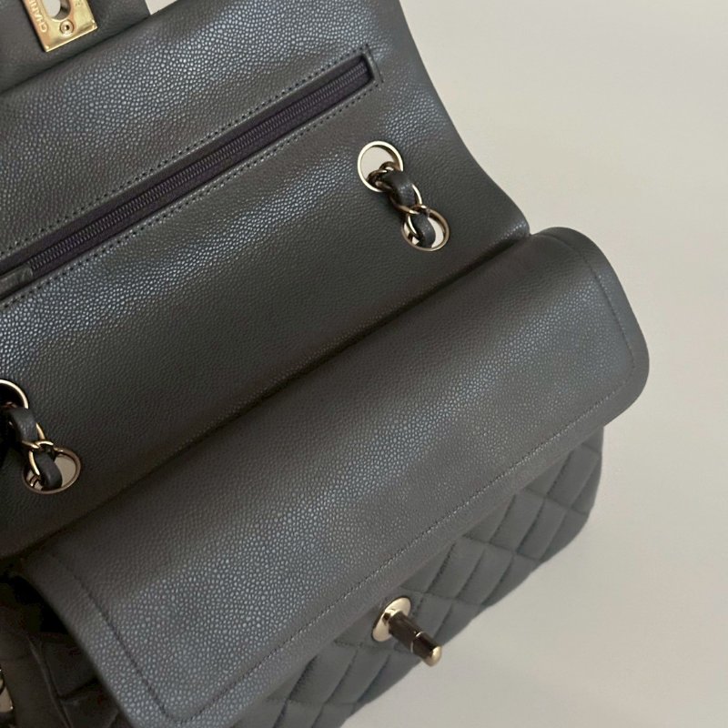 98新🫰🏻 Chanel 香奈兒 CF23 金屬灰色金釦-11