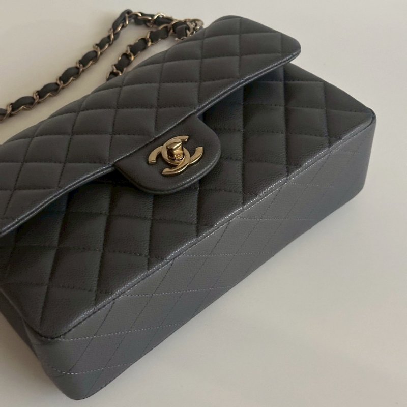 98新🫰🏻 Chanel 香奈兒 CF23 金屬灰色金釦-13