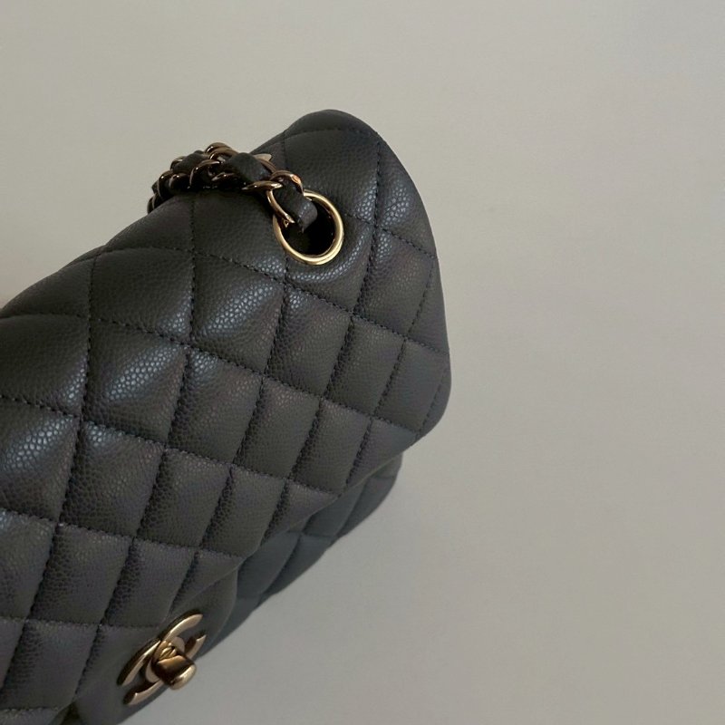 98新🫰🏻 Chanel 香奈兒 CF23 金屬灰色金釦-18