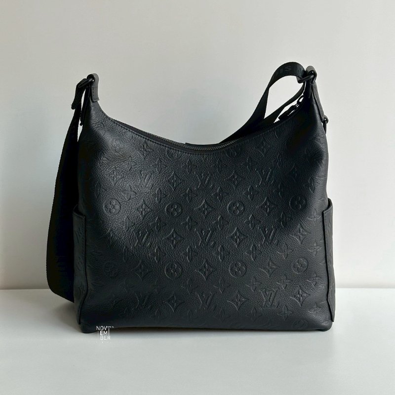 閒置新🖤 全配有購證🙌🏻 Louis Vuitton 路易威登 Hobo Cargo 黑壓紋老花-5