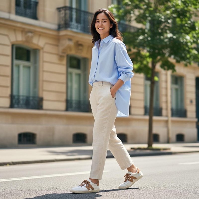 🌺2026春夏新品好價🌺Hogan 女款 Cool 納帕皮革小牛皮拼接運動鞋 焦糖色白色/底高3.2公分 IT35/36/36.5/37/37.5/38/38.5/39/40-1