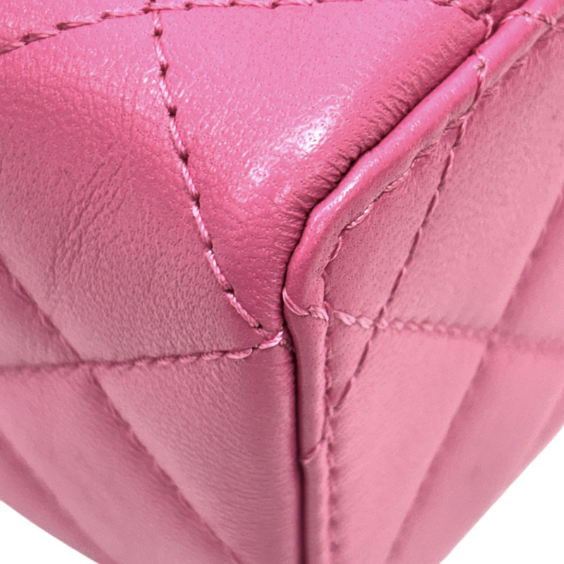 粉紅色 菱格紋 皮革 鍊帶 肩背包【CHANEL 香奈兒】-10