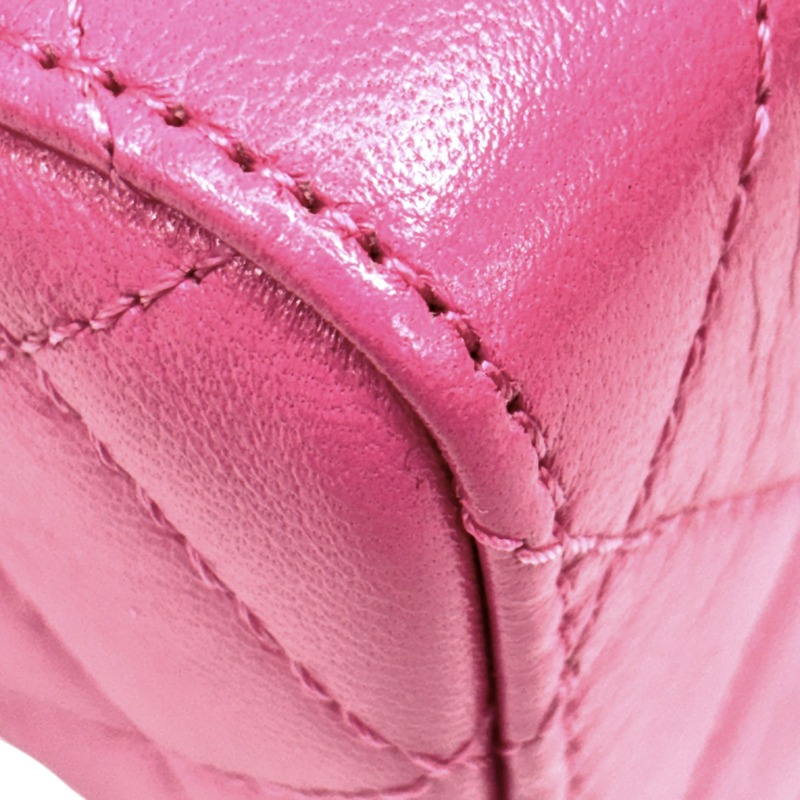 粉紅色 菱格紋 皮革 鍊帶 肩背包【CHANEL 香奈兒】-12