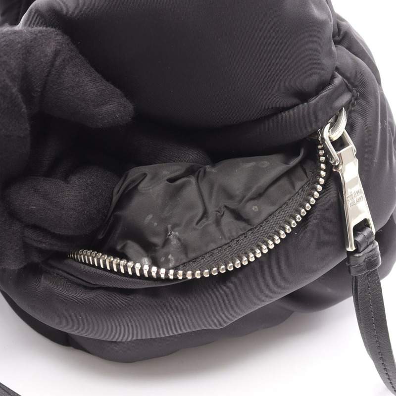 PRADA TESSUTO BOMBER 單肩斜背包 BN2632 尼龍皮革 黑色 二手-5