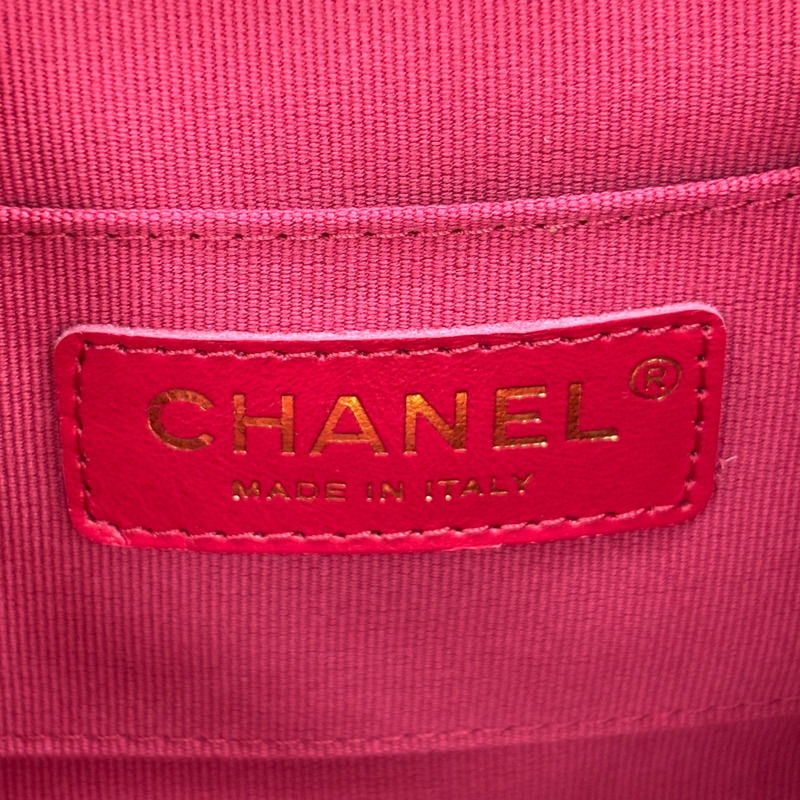 紅色 菱格紋 牛皮 DUMA 後背包【CHANEL 香奈兒】 AS2908-5