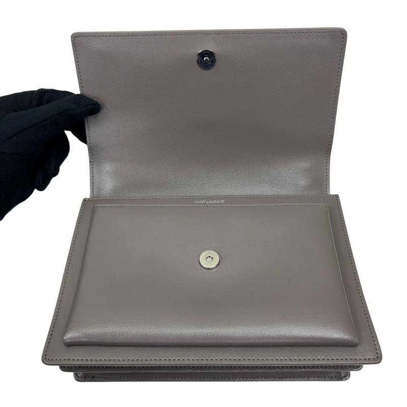 灰色 牛皮 Sunset 肩背包【SAINT LAURENT YSL 聖羅蘭 】 442906-4