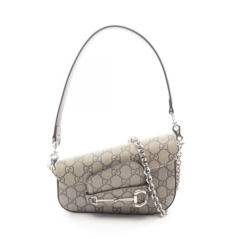 GUCCI 馬銜扣 1955 GG Supreme 單肩背包 774209 帆布皮革 米色 二手