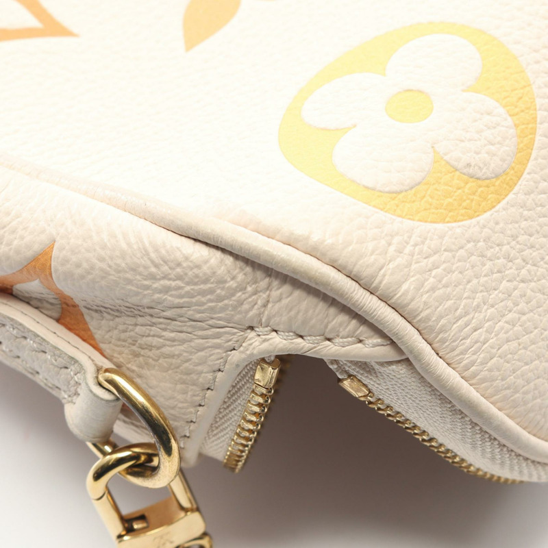 LOUIS VUITTON 迷你腰包 M82208 Monogram empreinte 米色 橙色 二手-6