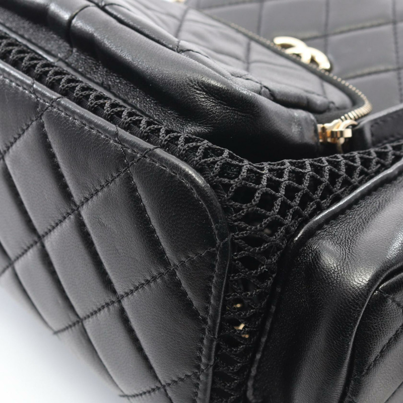 香奈兒 (CHANEL) Matelasse 雙肩包 A93748 羊皮 黑色 二手 GHW CC-7