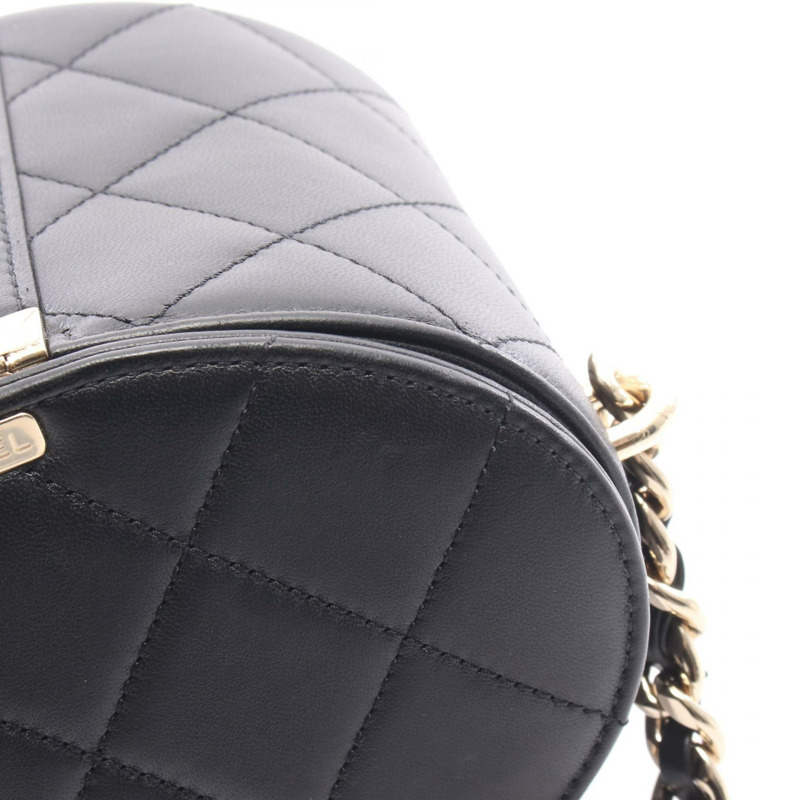 香奈兒 (CHANEL) 絎縫鏈條單肩包,羊皮材質,黑色,二手,女士款,金色五金-5