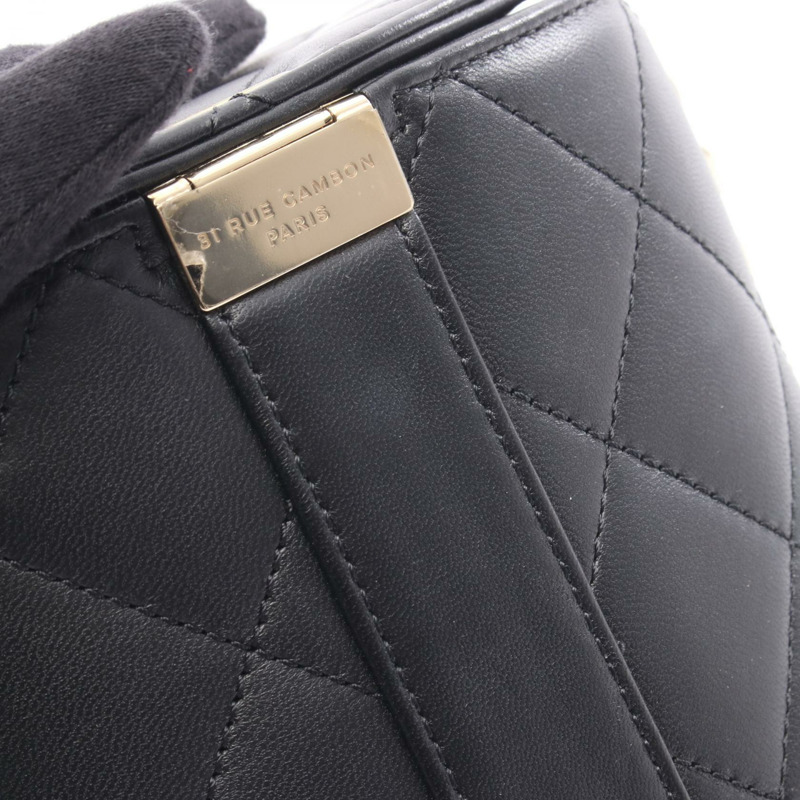 香奈兒 (CHANEL) 絎縫鏈條單肩包,羊皮材質,黑色,二手,女士款,金色五金-6