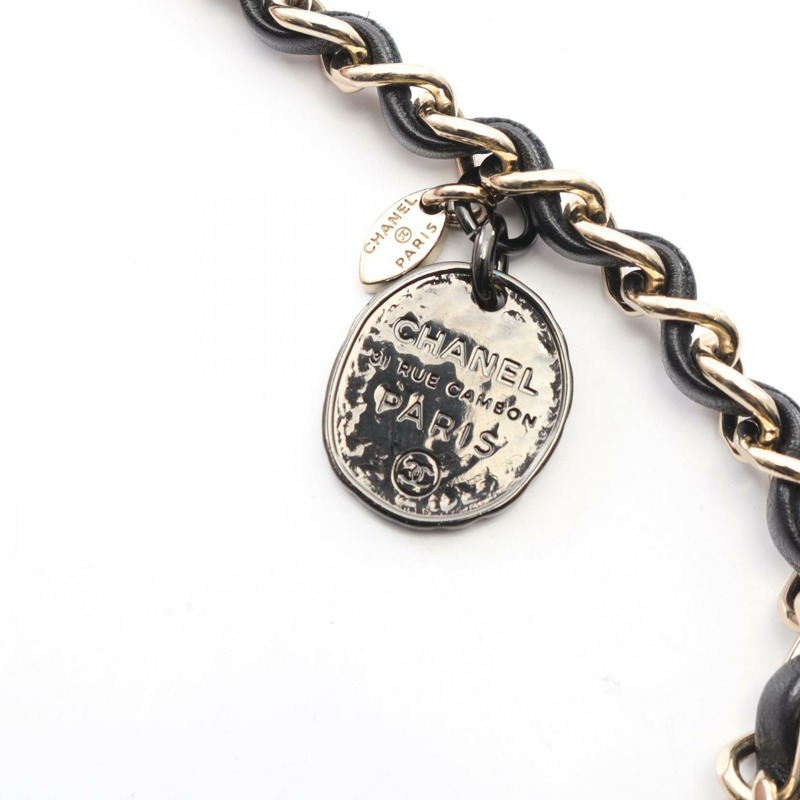 香奈兒鏈條肩背包,羊皮材質,粉紅色/黑色,二手,金色五金,CC-9