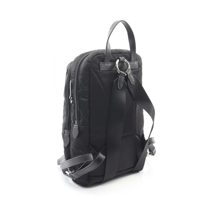 PRADA TESSUTO IMPUNTU 雙肩包，尼龍皮革材質，黑色，二手女款-1